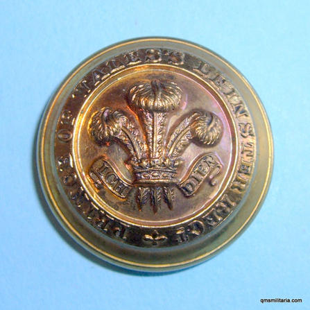 Prince of Wales Leinster Regt Officers Large Gilt Button ( 100th & 109th Foot) 