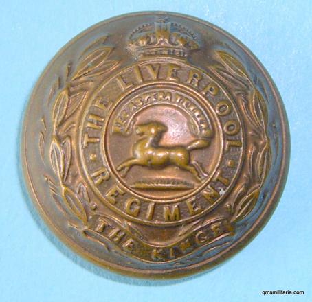 The Kings ( Liverpool Regiment ) Large Officers Brass Button ( 8th Foot) 