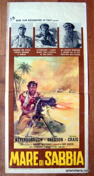 Original 1959 Film Poster - Sea of Sand ( Mare de Sabbia) Rank Films Italian Cinema Release - Long Range Desert Group ( LRDG / SAS ) Special Forces interest