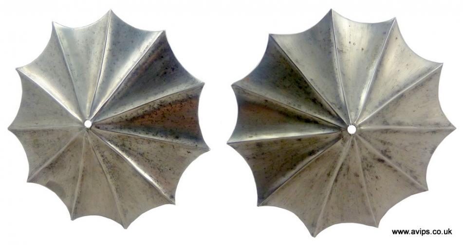 ATTRACTIVE MATCHED PAIR OF FLUTED STEEL BESAGEWS