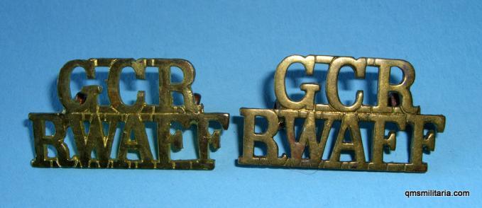 Gold Coast Regiment RWAFF Pair of Gilt Officer's Shoulder Titles
