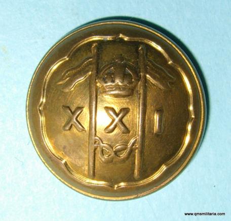 21st Lancers ( Empress of India's ) Large Pattern Officer's Gilt Brass Button