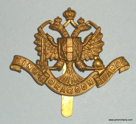 1st ( King's ) Dragoon Guards Other Ranks Brass Cap Badge - pre 1915 pattern (Type 1)