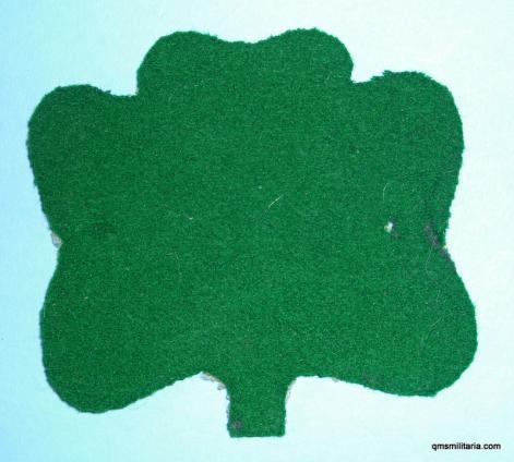 Green Felt Shamrock Backing Cloth worn by an Irish Regiment