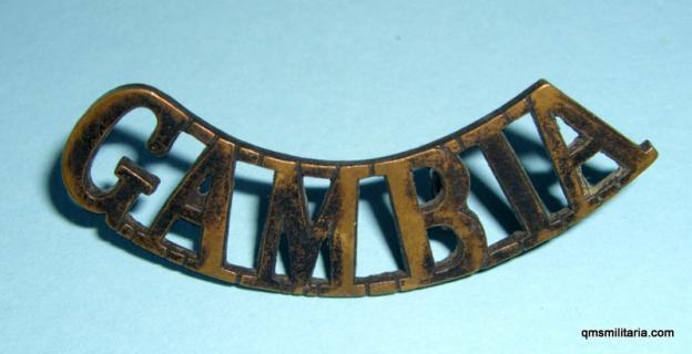 Gambia Blackened Brass Shoulder Title ( RWAFF Gambia Company ?)