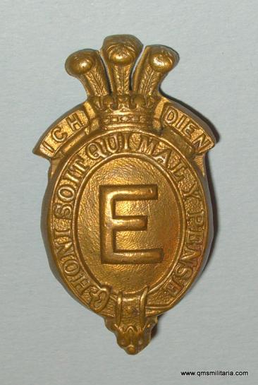 Rare Orderlies or Servants Brass Cap Badge - Denoting a member of the personal staff of Edward, Prince of Wales, Made for the Royal Tour to India & Burma in 1921 - 22