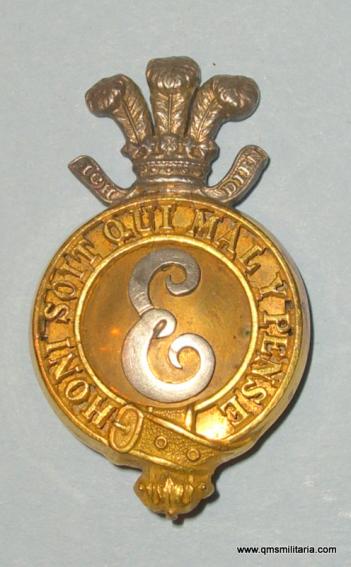 Exceedingly Rare Aide-de-camp Officer's Silver and Gilt Cap Badge - Denoting a member of the personal staff of Edward, Prince of Wales, Made for the Royal Tour to India & Burma  in 1921 - 22