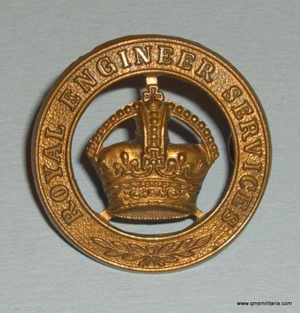 Royal Engineer Services Gilt Cap Badge - Worn by Officers only