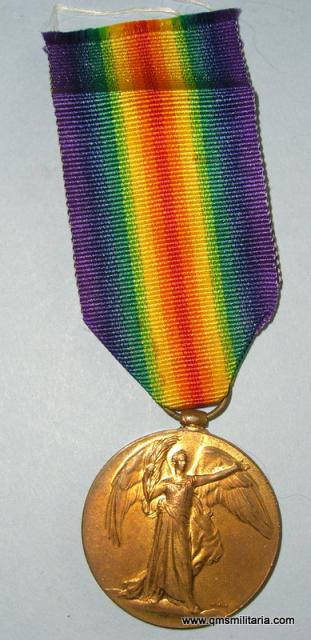 WW1 Allied Victory Medal ( VM ) 5772 Pte William Morris, Northumberland Fusiliers, also entitled to SWB
