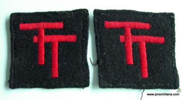 Matched Pair of Embroidered 50th ( Northumbrian ) Division Formation Signs