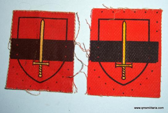 British Territorial Army pair of printed formation signs