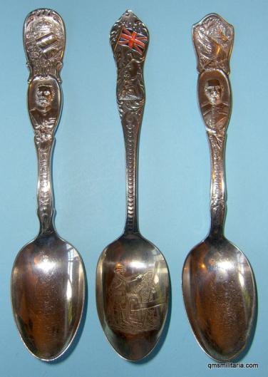 Three Boer War Patriotic Spoons, Kitchener, Roberts, Royal Naval Brigade