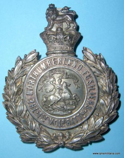 1st Volunteer Battalion Northumberland Fusiliers Officers Silver Plated Shoulder Belt Plate - made by Hobson