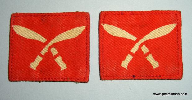 Matched Pair of Printed 48th Gurkha Infantry Brigade Formation Signs - wite on red ( 1st pattern )