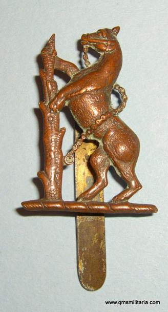 Warwickshire Imperial Yeomanry Officers Bronzed Felt Cap Badge, circa 1903 - 1908