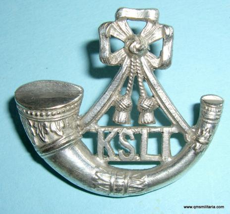 KSLI Kings Shropshire Light Infantry Officers Cast Silvered Cap Badge