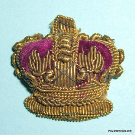 Victorian Padded Bullion and Velvet Rank Crown Major and above