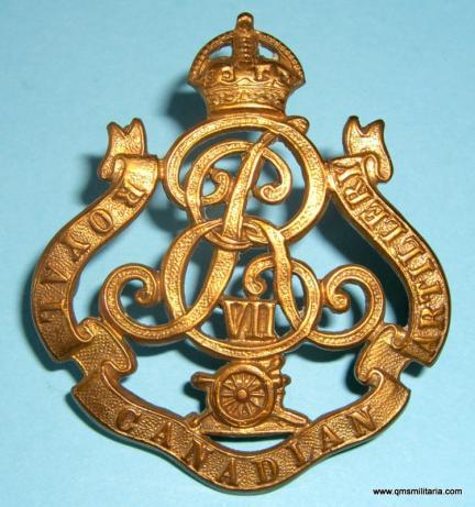 Edwardian Royal Canadian ( Horse ) Artillery Brass Cap Badge