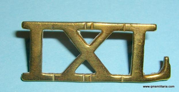 9th 1XL Queens Lancers Brass Shoulder Title