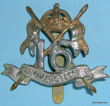 The Queens 16th Lancers Bi-Metal Cast Cap badge