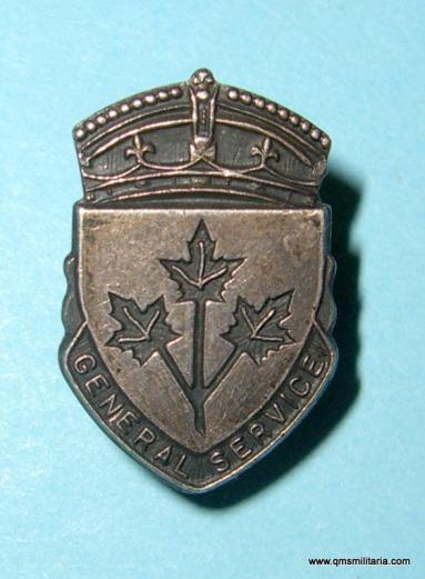 Canada Canadian General Service Silver Lapel Screwback Badge - Penalty for misuse $500 or 6 months in the clink!
