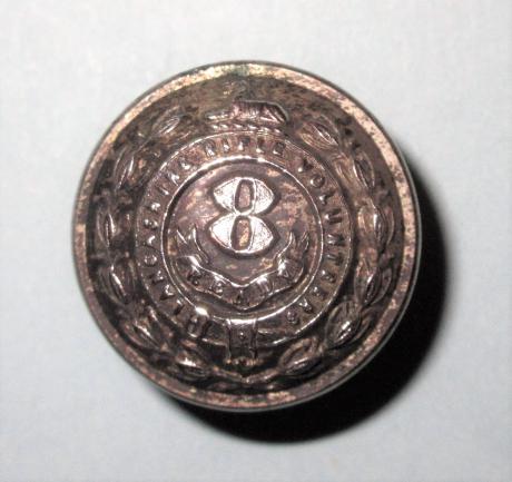 8th (Bury ) Lancashire Rifle Volunteers Officers Silver plated Medium Pattern Button