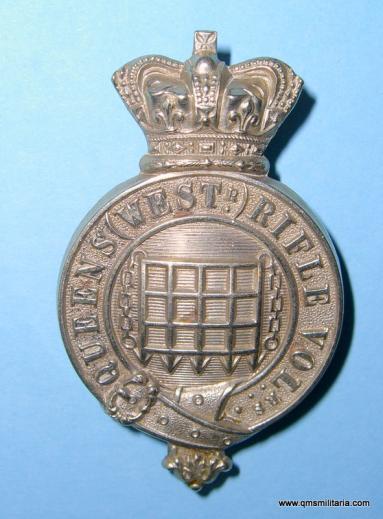 22nd Queen 's Westminster Rifle Volunteer Corps White Metal Pouch Badge