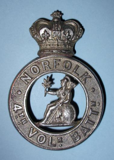 4th Volunteer Battalion The Norfolk Regiment Victorian Other Ranks White Metal Glegarry Badge