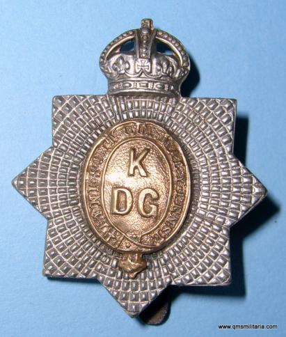 KDG Kings Dragoon Guards Bi-metal Cap Badge, King's crown