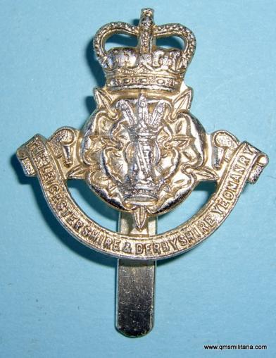 The Leicestershire & Derbyshire Yeomanry bi-coloured anodised Cap badge - Timings