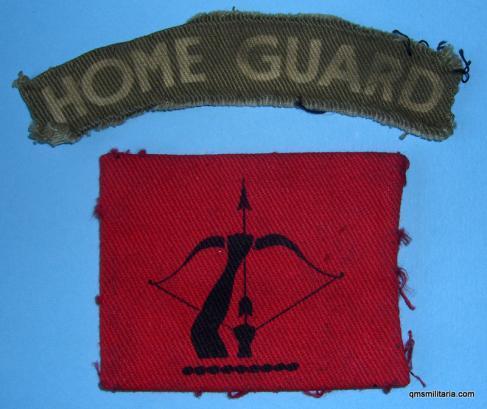 WW2 Home Guard Shoulder Title with Anti - Aircraft Command Printed Formation insignia