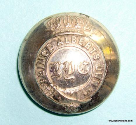 Victorian Leicestershire Yeomanry Cavalry ( LYC ) ( Prince Albert 's Own ) Victorian Officers Silver Plated Large Pattern Button - scarce maker, circa 1840s.