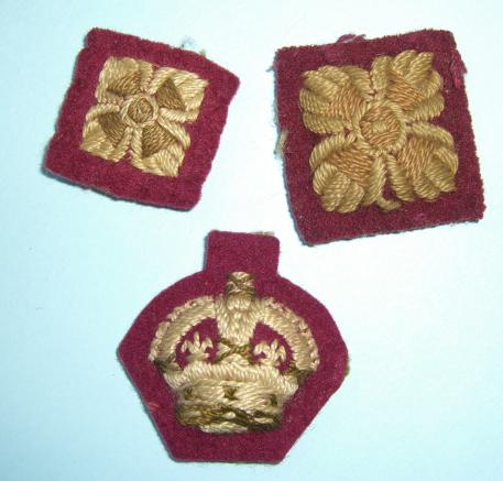 Embroidered Crown and Rank Pips Maroon Background - Airborne Forces