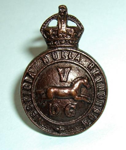 5th Dragoon Guards Officers OSD Bronze Collar Badge, right facing