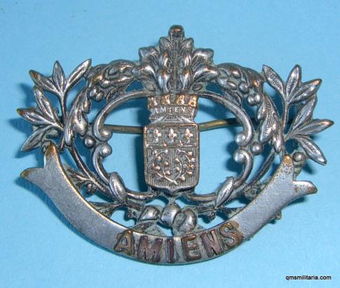 WW1 Souvenir Amiens Battle French Town Sweetheart Brooch Pin Badge (type 1)