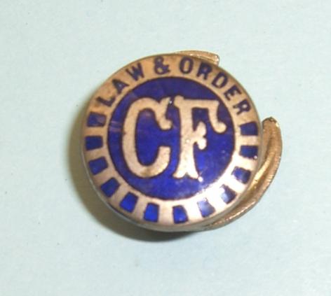 Volunteer Civil Force ( Winston’s Bobbies ) White Metal and Enamel Lapel Badge