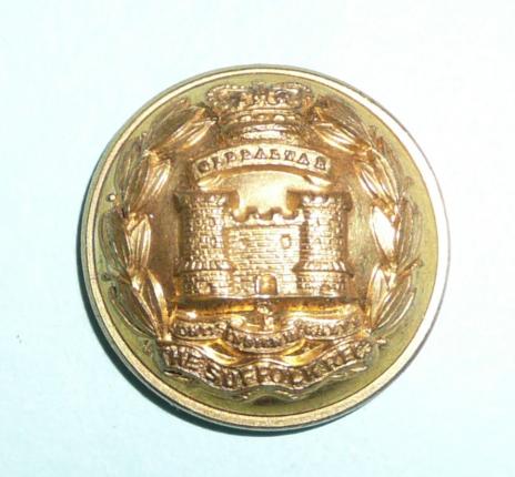 Victorian The Suffolk Regiment  Officers Gilt Large Pattern Button, 1881 - 1900