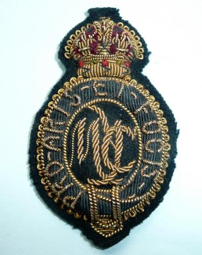 Middlesex Yeomanry Cavalry Officer's Padded Bullion Forage Cap Badge, King's Crown Pattern