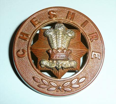 The Cheshire Regiment Bi-Metal Helmet Plate Centre (HPC) 
