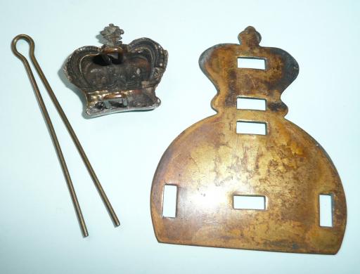 Original Victorian Glengarry Brass Back Plate and Victorian Crown for use with the Helmet Plate Centre (HPC) when worn on the Glengarry
