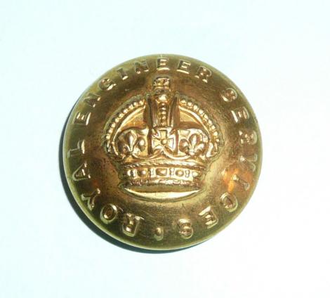 Scarce Royal Engineers Services Officers Large Pattern Gilt Button