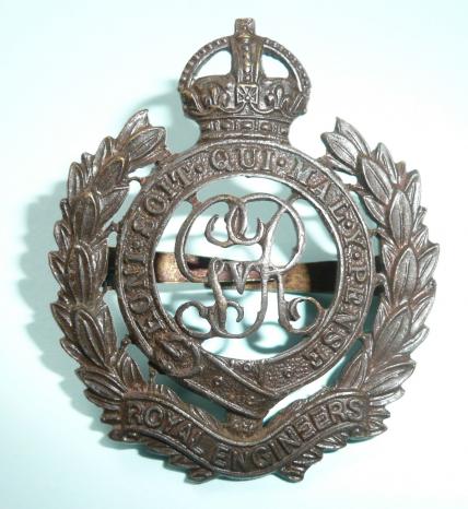 WW1 Royal Engineers ( RE ) Officer's OSD Cap Badge with Blades, George V