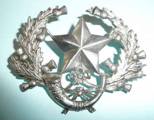 Cameronians (Scottish Rifles)  NCOs / 2nd Battalion Pipers Silver Plated Glengarry Badge