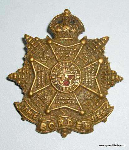 WW2 Indian Theatre Made Border Regiment Brass Cast Cap Badge - Maker marked