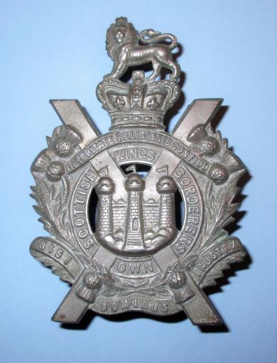 Kings Own Scottish Borderers ( KOSB ) (25th Foot) Larger Pattern Victorian Other Ranks White Metal Glengarry Badge
