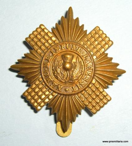 Scots Guards Other Ranks Brass Gilding Metal Cap Badge - slider