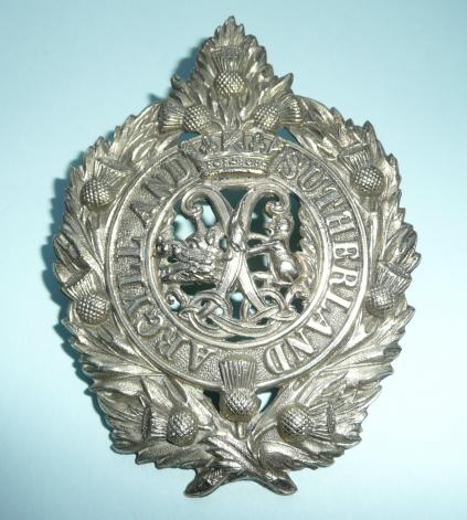 Argyll & Sutherland Highlanders ( A&SH) Cast Silver Plated Cap Badge