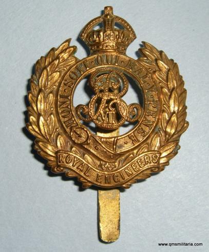 Royal Engineers ( RE ) Other Ranks Edwardian Issue Brass Cap Badge