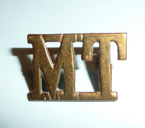 WW1 Army Service Corps Motor Transport (MT ) Companies  Brass Shoulder Title