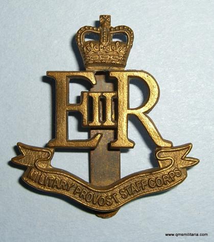 Military Provost Staff Corps Brass Cap Badge, post 1952
